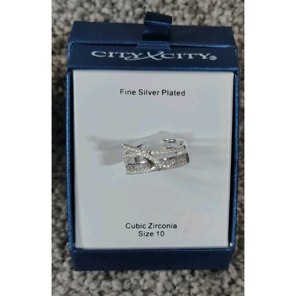 City X City Ring Fine Silver Plated Size 10